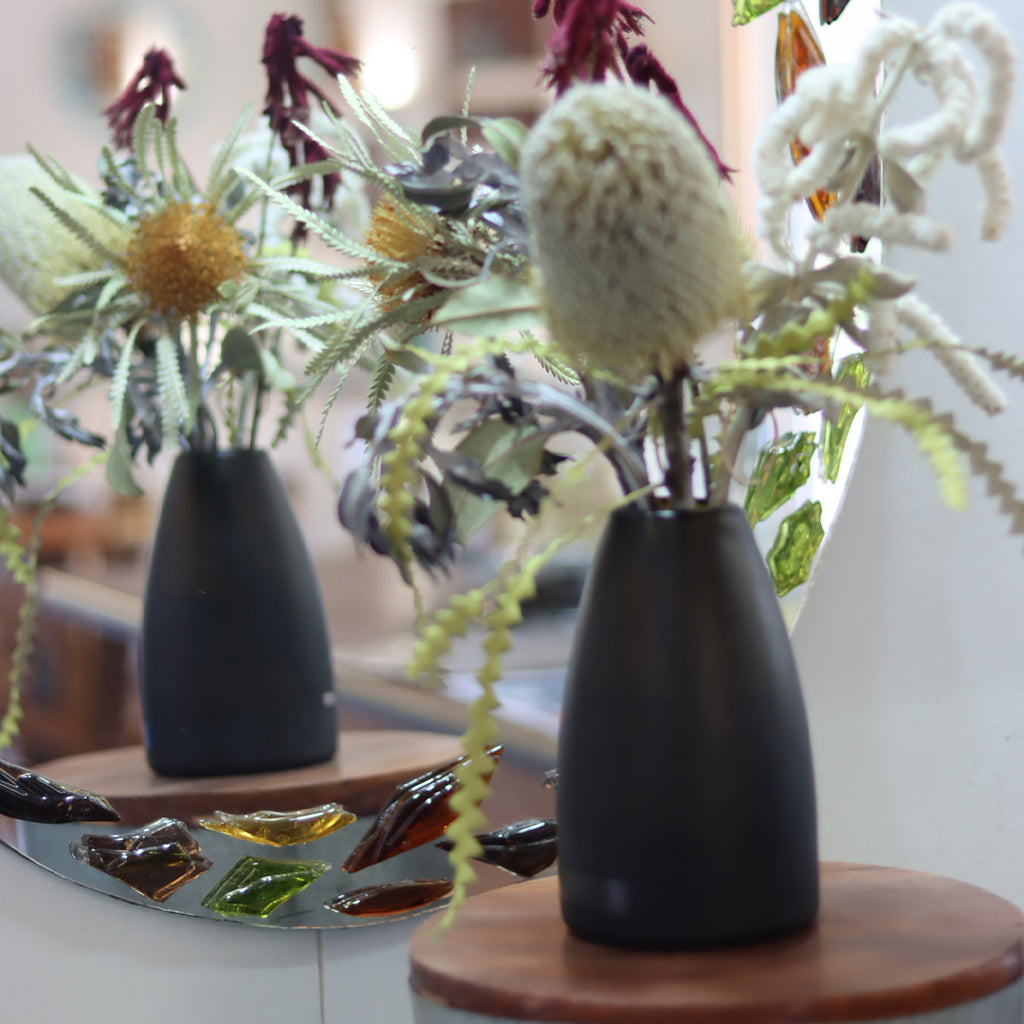 Upcycled Prestige Vase, turning champagne bottle art into sustainable decor