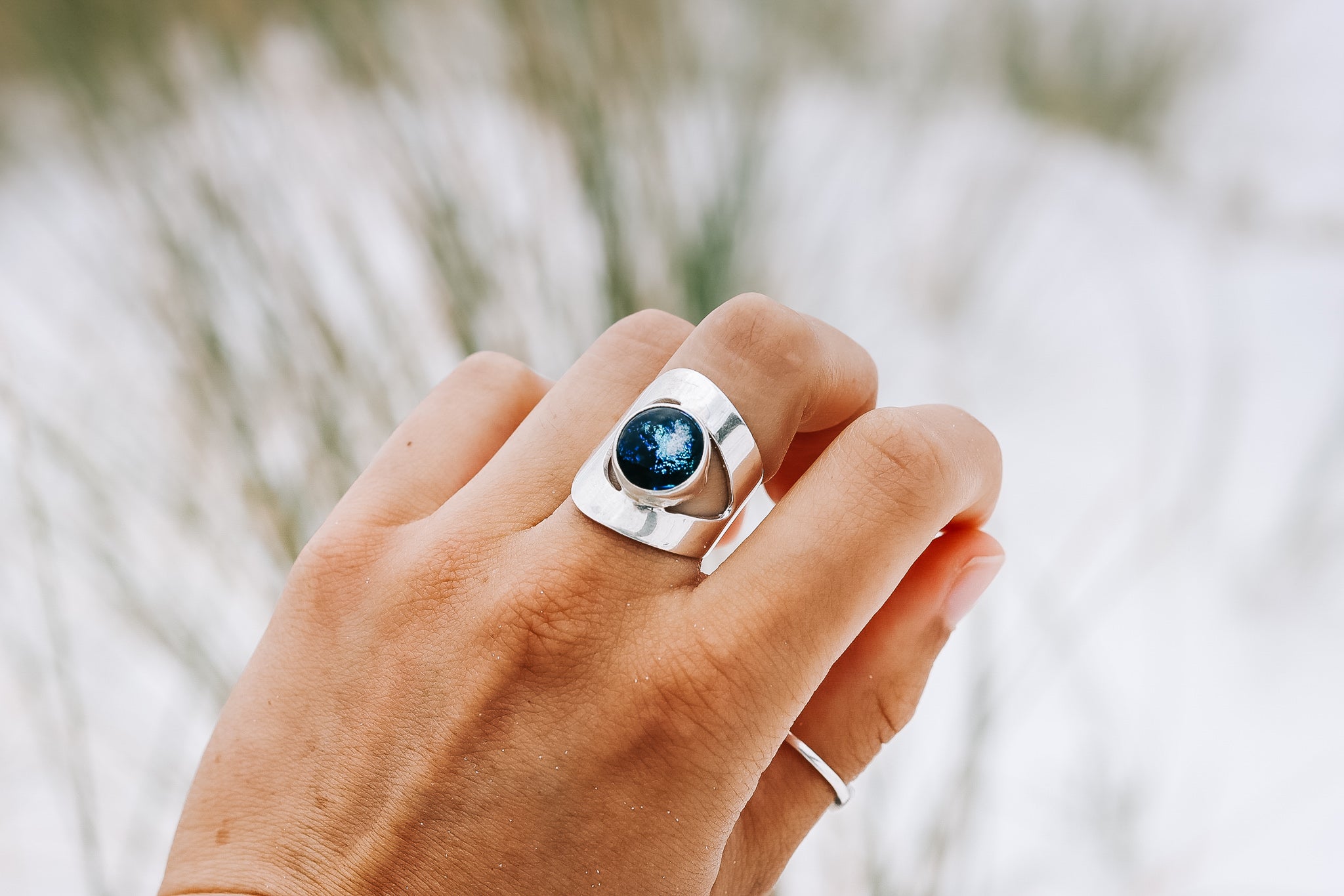 Glass Silversmith Ring by Cindy Poole Glass Artist Esperance