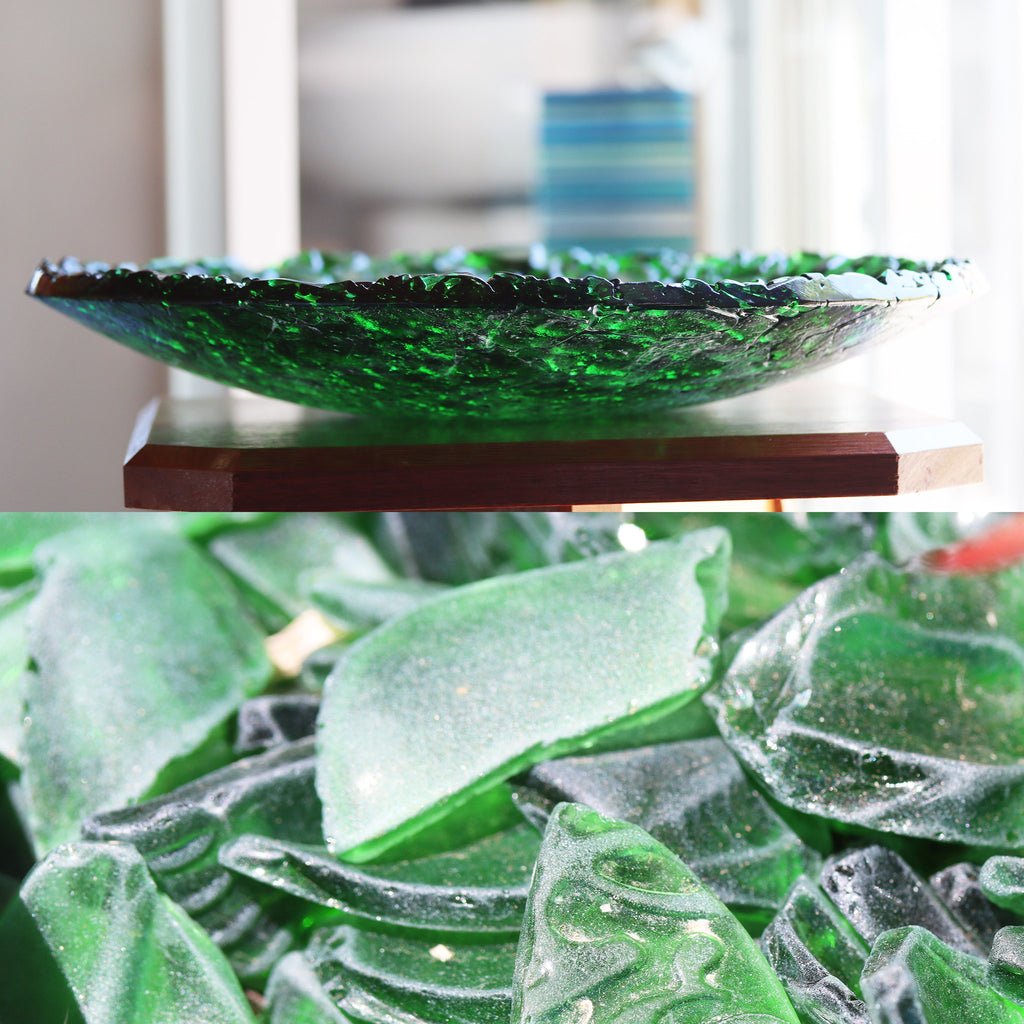 A Revalued Crushed bowl made from groschen bottles.